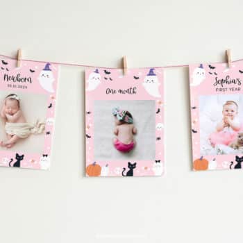 Spooky One Birthday Party Monthly Photo Banner