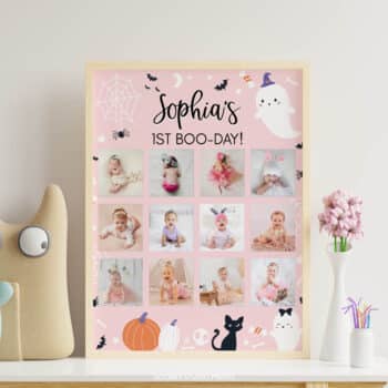 Spooky One Birthday Party Milestone Photo Collage