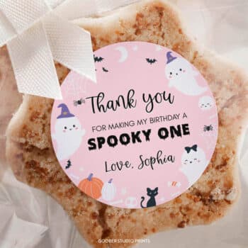 Spooky One Birthday Party Thank You Favor Tag