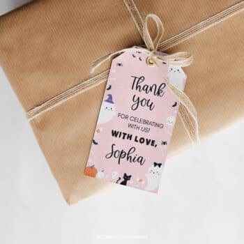 Spooky One Birthday Party Thank You Favor Tag