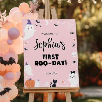 Spooky One Birthday Party Welcome Sign