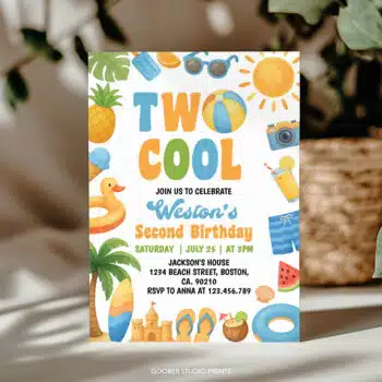 Two Cool Summer Birthday Invitation