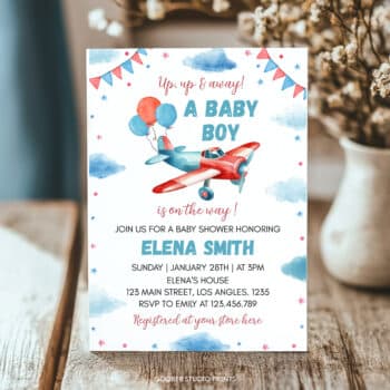 Airplane Baby Shower Invitation