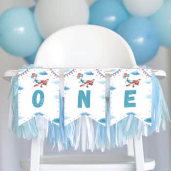 Airplane Birthday Highchair Banner