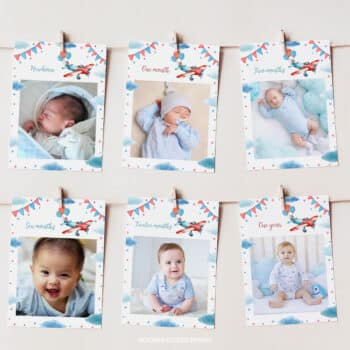 Airplane Birthday Monthly Photo Banner