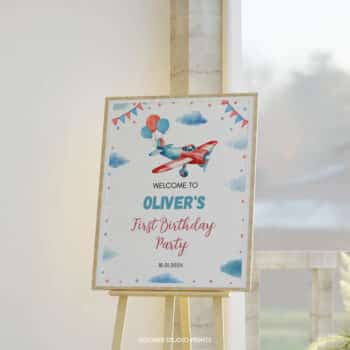 Airplane Birthday Welcome Sign