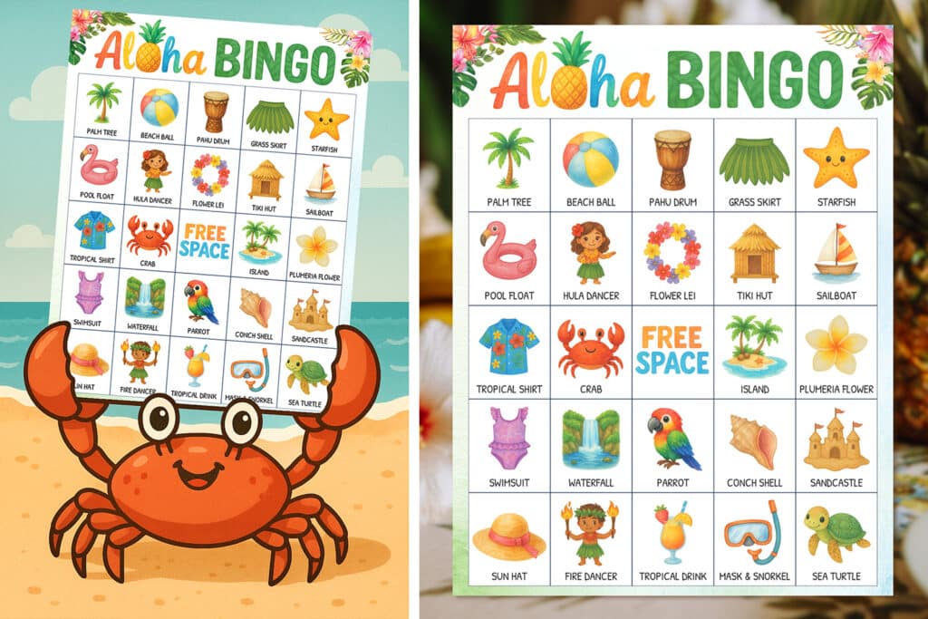 aloha bingo printable for kids
