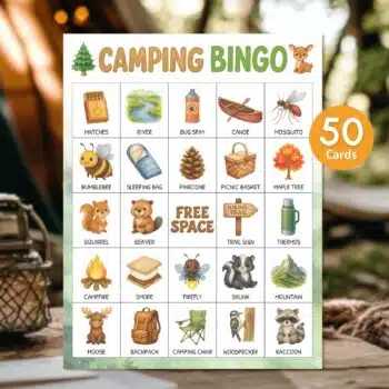 Camping Bingo Printable Party Game