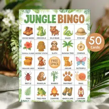 Jungle Bingo Printable Party Game