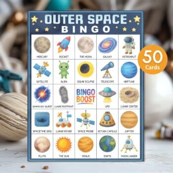 Outer Space Bingo Printable Party Game