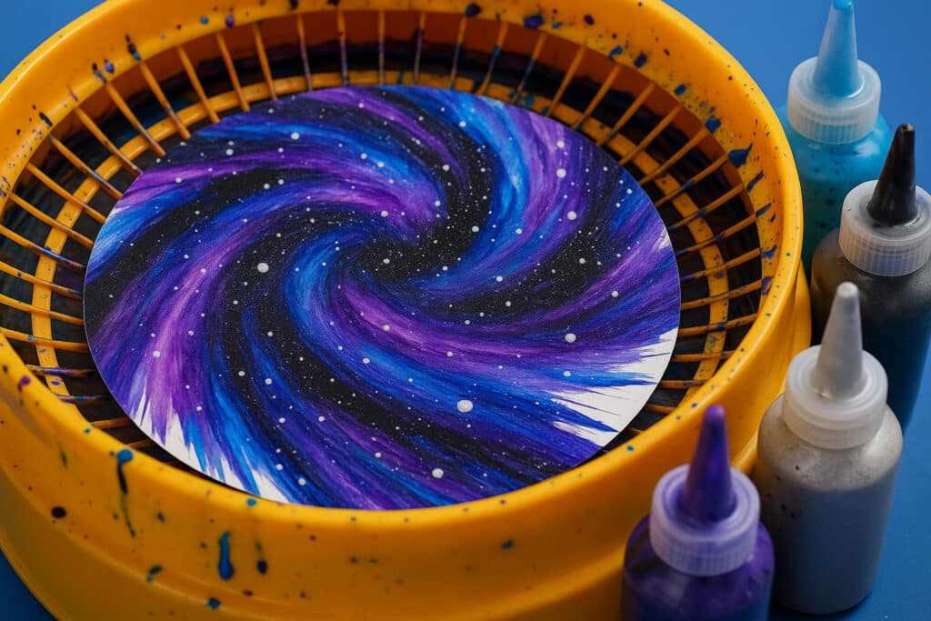 space party galaxy spin art