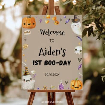 Spooky One Birthday Party Welcome Sign