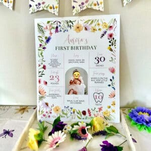 Wildflower Birthday Party Milestone Photo Poster photo review