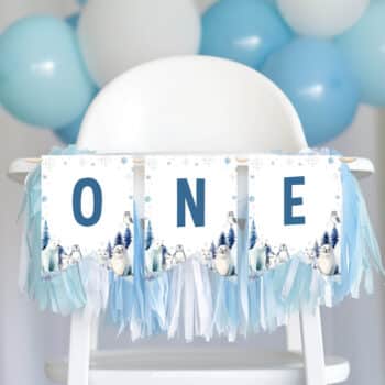 Winter Birthday Highchair Banner