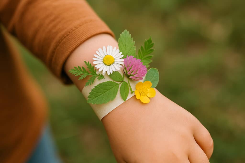 nature birthday party flower bracelet