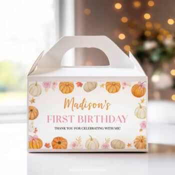 Pumpkin Birthday Gable Box Label