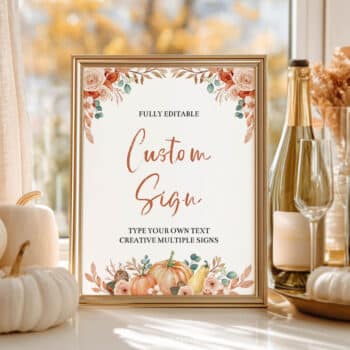 Pumpkin Birthday Custom Table Sign