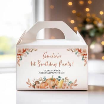 Pumpkin Birthday Gable Box Label