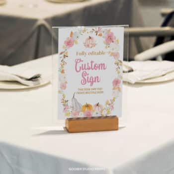 Pink Pumpkin Birthday Custom Table Sign