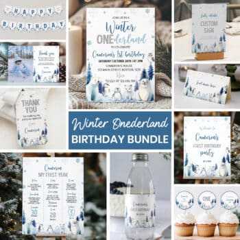 Winter Birthday Invitation Bundle