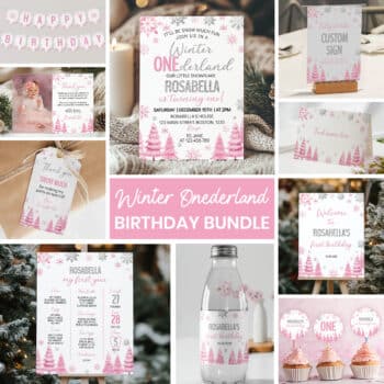 Winter Onederland Birthday Invitation Bundle