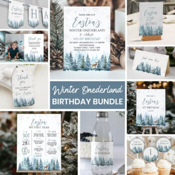 Winter Birthday Invitation Bundle