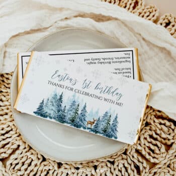 Winter Birthday Chocolate Bar Wrappers