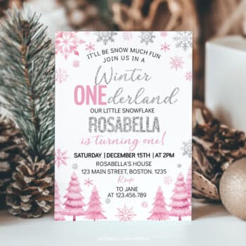 Winter Onederland Birthday Invitation