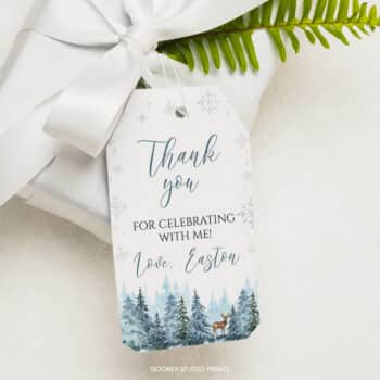 Winter Birthday Thank You Tag