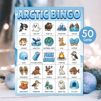 Arctic Winter Bingo Printable Party Game