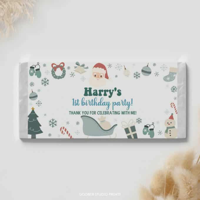 Christmas Winter Birthday Chocolate Bar Wrappers - Image 2