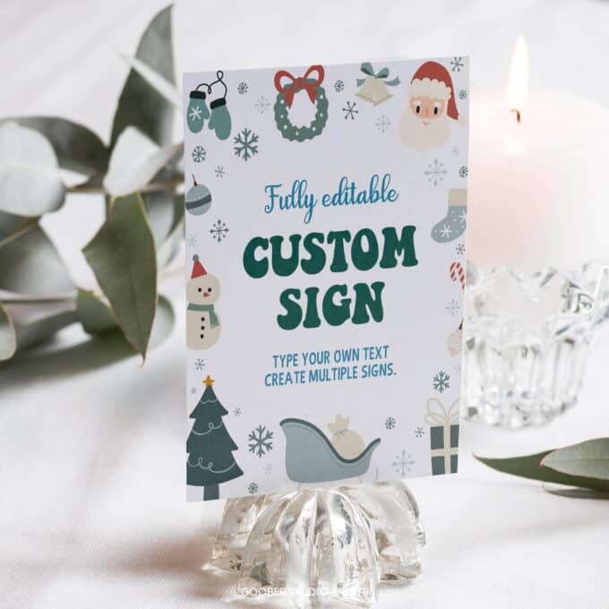 Christmas Winter Birthday Custom Sign