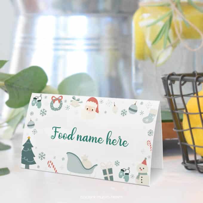 Christmas Winter Birthday Food Tent Cards - Image 3