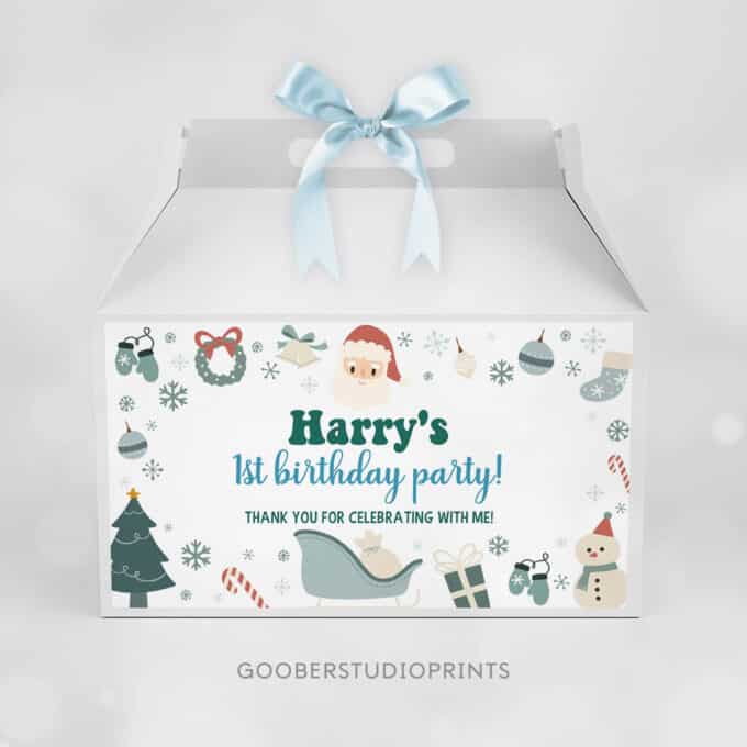 Christmas Winter Birthday Gable Box Label - Image 2