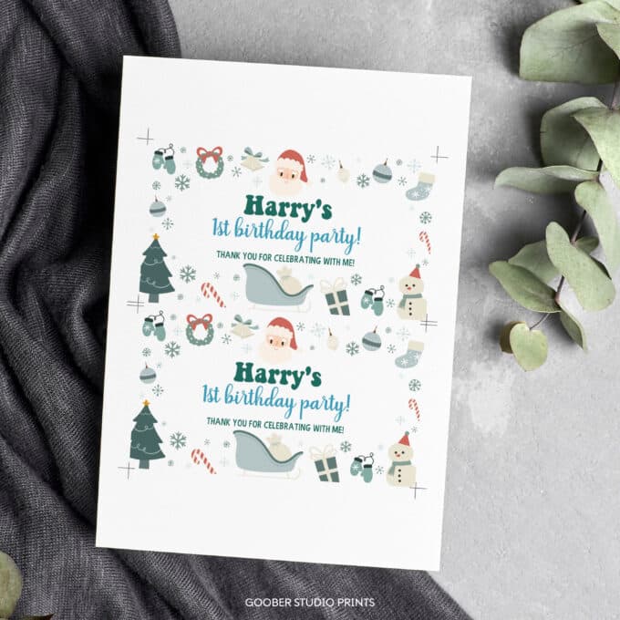 Christmas Winter Birthday Gable Box Label - Image 7