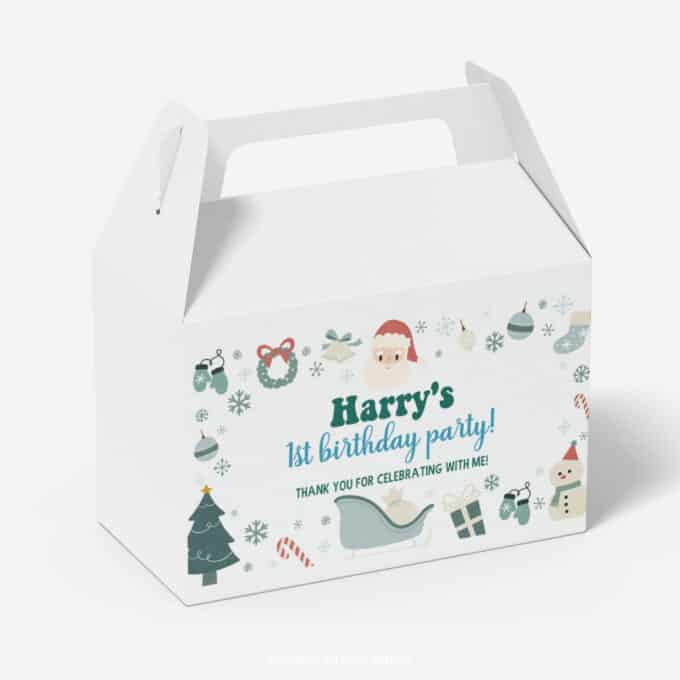 Christmas Winter Birthday Gable Box Label - Image 3