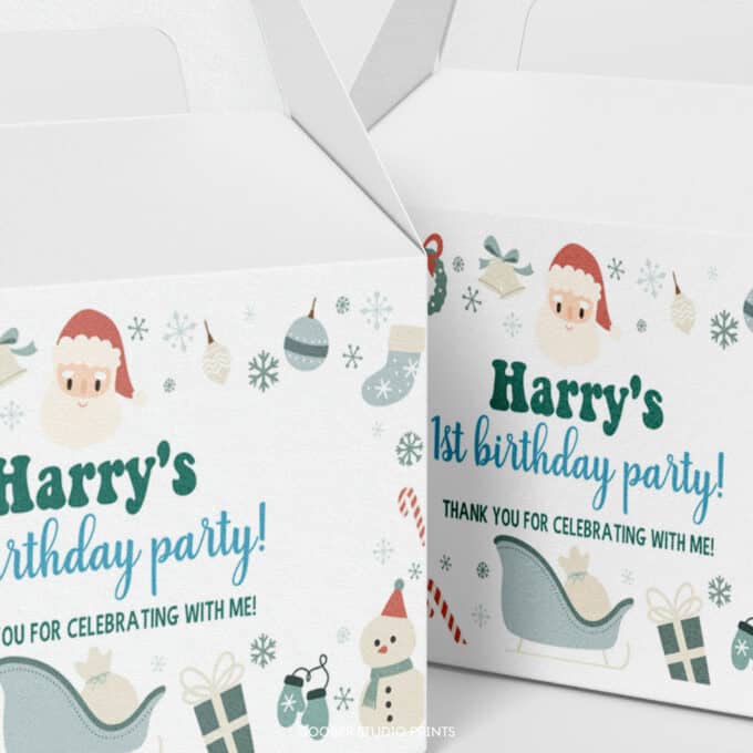 Christmas Winter Birthday Gable Box Label - Image 4