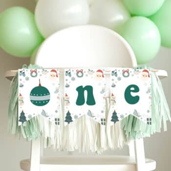 Christmas Winter Birthday Highchair Banner