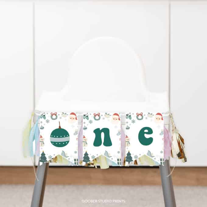 Christmas Winter Birthday Highchair Banner - Image 2