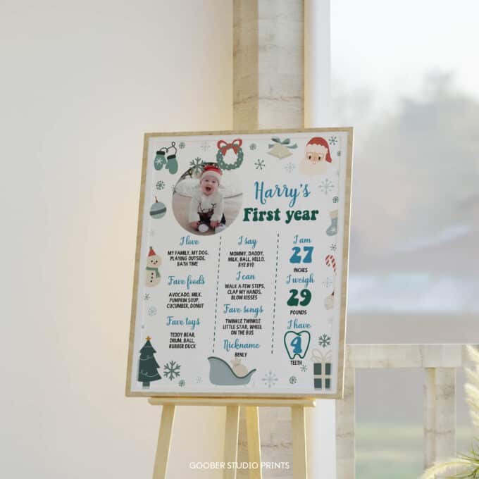 Christmas Winter Birthday Milestone Photo Poster - Image 7