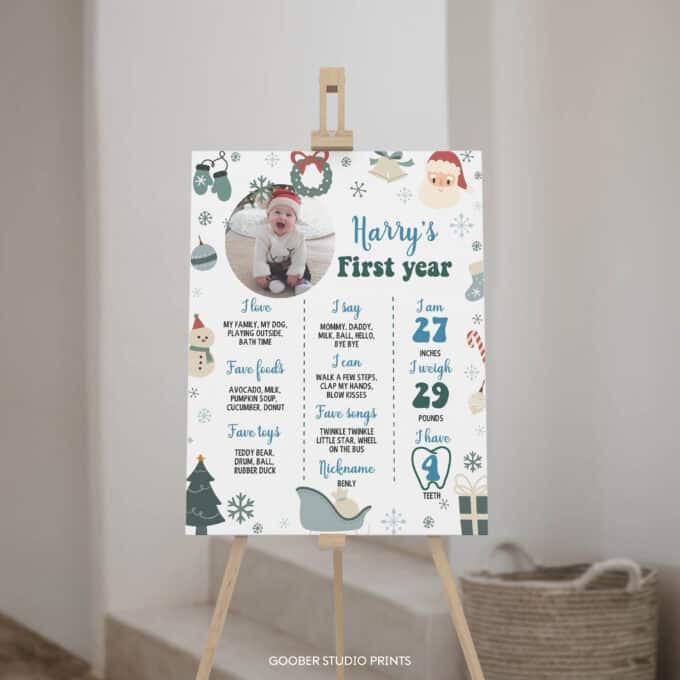 Christmas Winter Birthday Milestone Photo Poster - Image 3