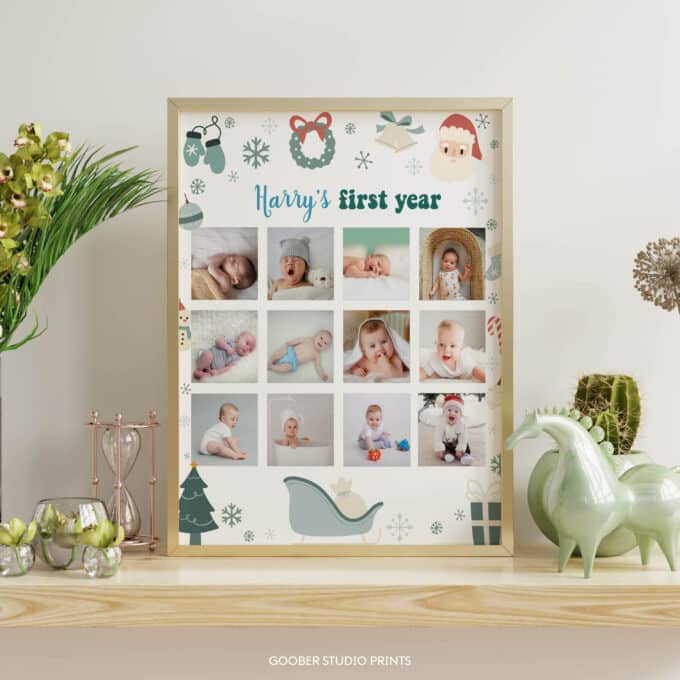 Christmas Winter Birthday Milestone Photo Collage - Image 3