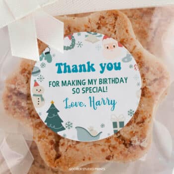 Christmas Winter Birthday Thank You Favor Tag