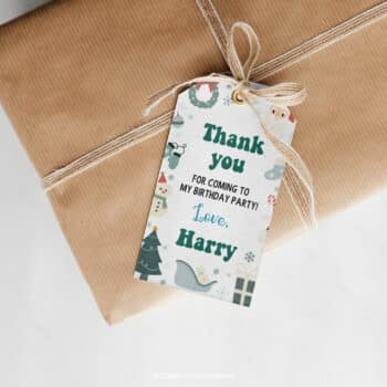 Christmas Winter Birthday Thank You Tag