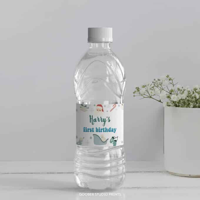 Christmas Winter Birthday Water Bottle Label - Image 2