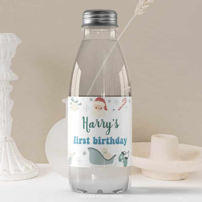Christmas Winter Birthday Water Bottle Label - Image 3