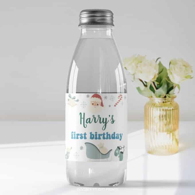 Christmas Winter Birthday Water Bottle Label - Image 4
