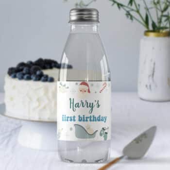 Christmas Winter Birthday Water Bottle Label