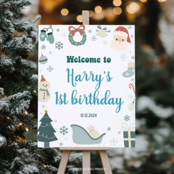 Christmas Winter Birthday Welcome Sign