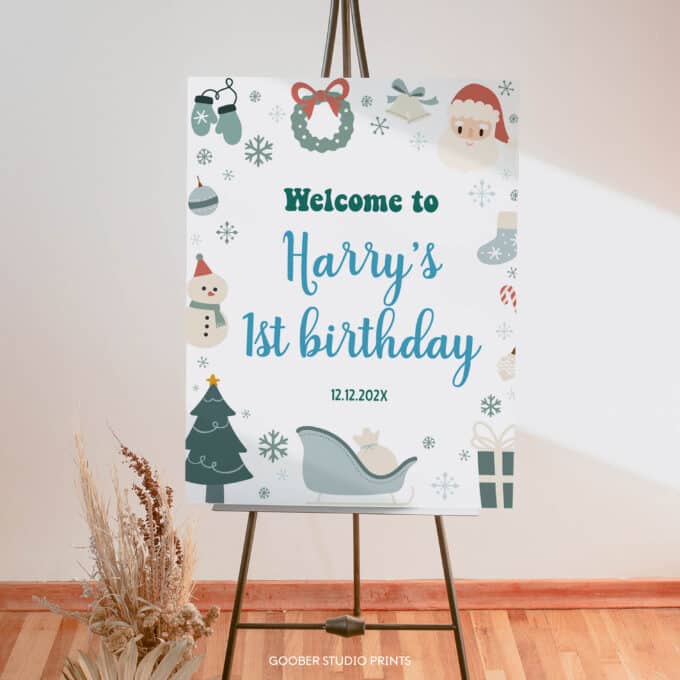 Christmas Winter Birthday Welcome Sign - Image 4